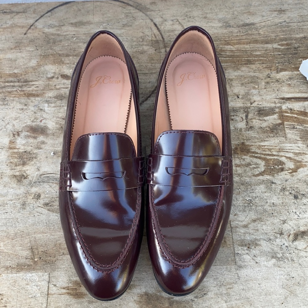 Oxblood Jcrew loafers.